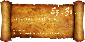Szokolai Zsófia névjegykártya