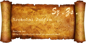 Szokolai Zsófia névjegykártya
