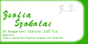 zsofia szokolai business card